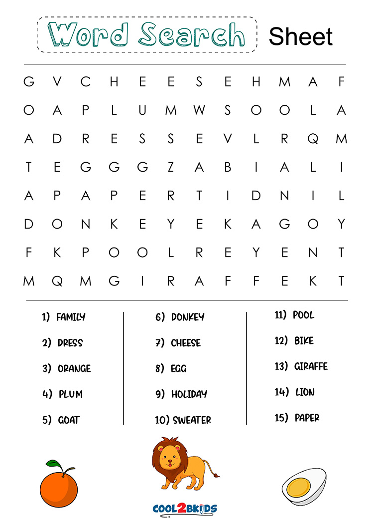 free 2nd grade word search puzzles