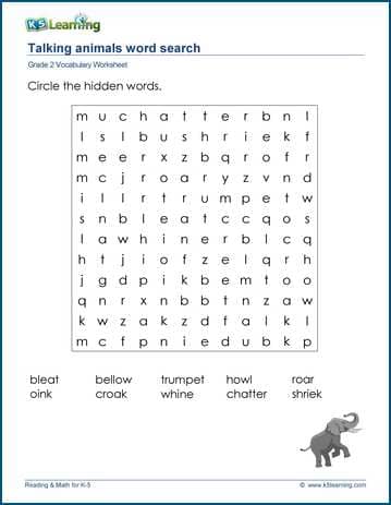 free 2nd grade word search puzzles