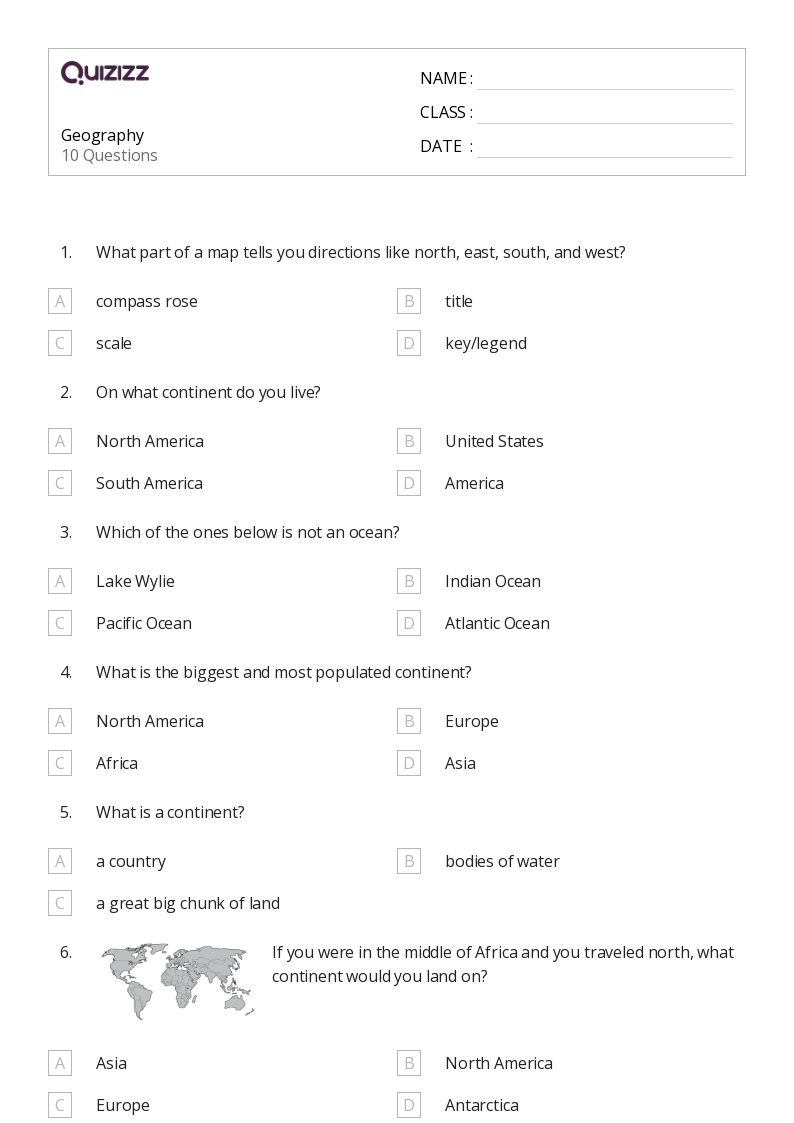 free 3rd grade geography worksheet