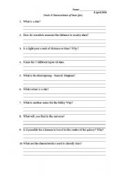 English worksheets: Science Grade 8
