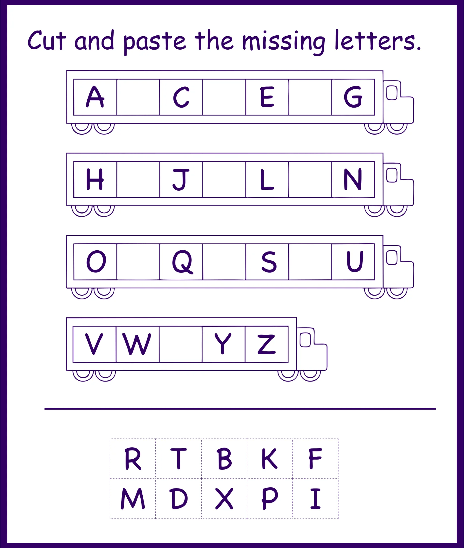 free abc worksheet for kindergarten