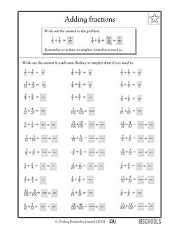 Adding fractions | 4th grade math worksheets, Free printable math ...