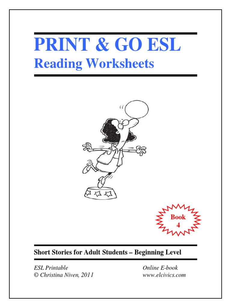 free adult reading worksheet