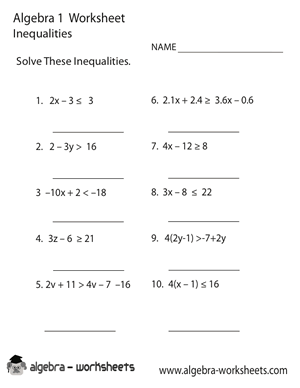 Free Printable Algebra 1 Worksheets - Also Available Online