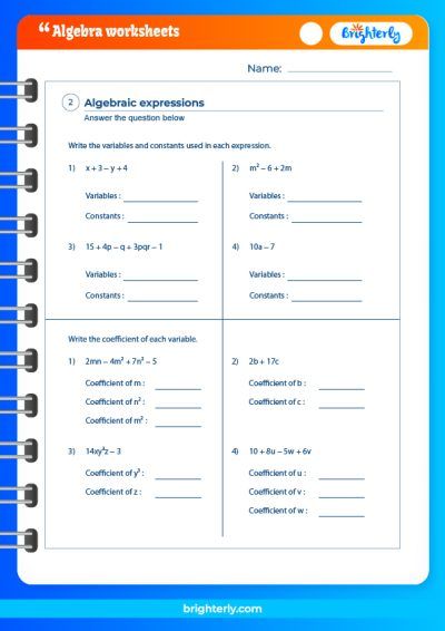 Free Printable 6th Grade Algebra Worksheets [PDFs] Brighterly