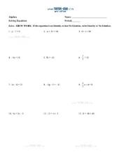 Free Pre-Algebra Worksheets &  Printables with Answers