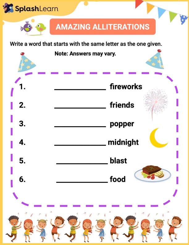 Mastering Alliterations - Printable Vocabulary Worksheet