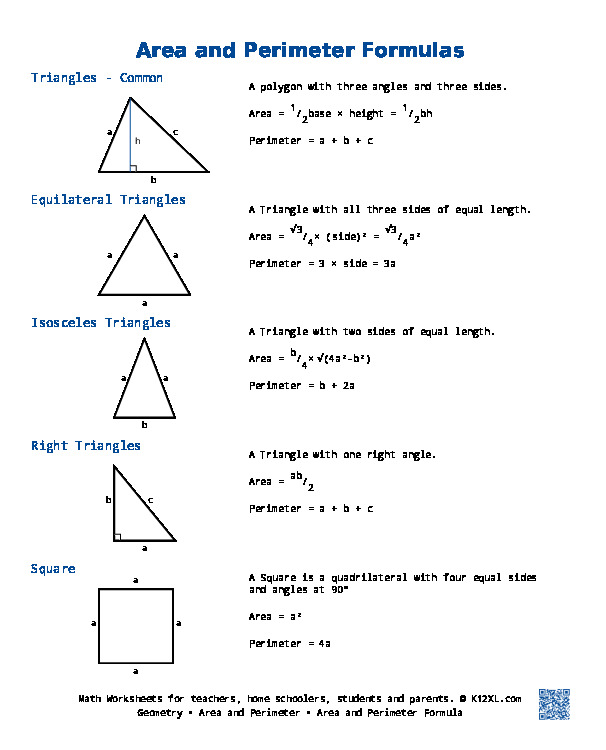 Free Area &  Perimeter worksheets for homeschoolers, students ...