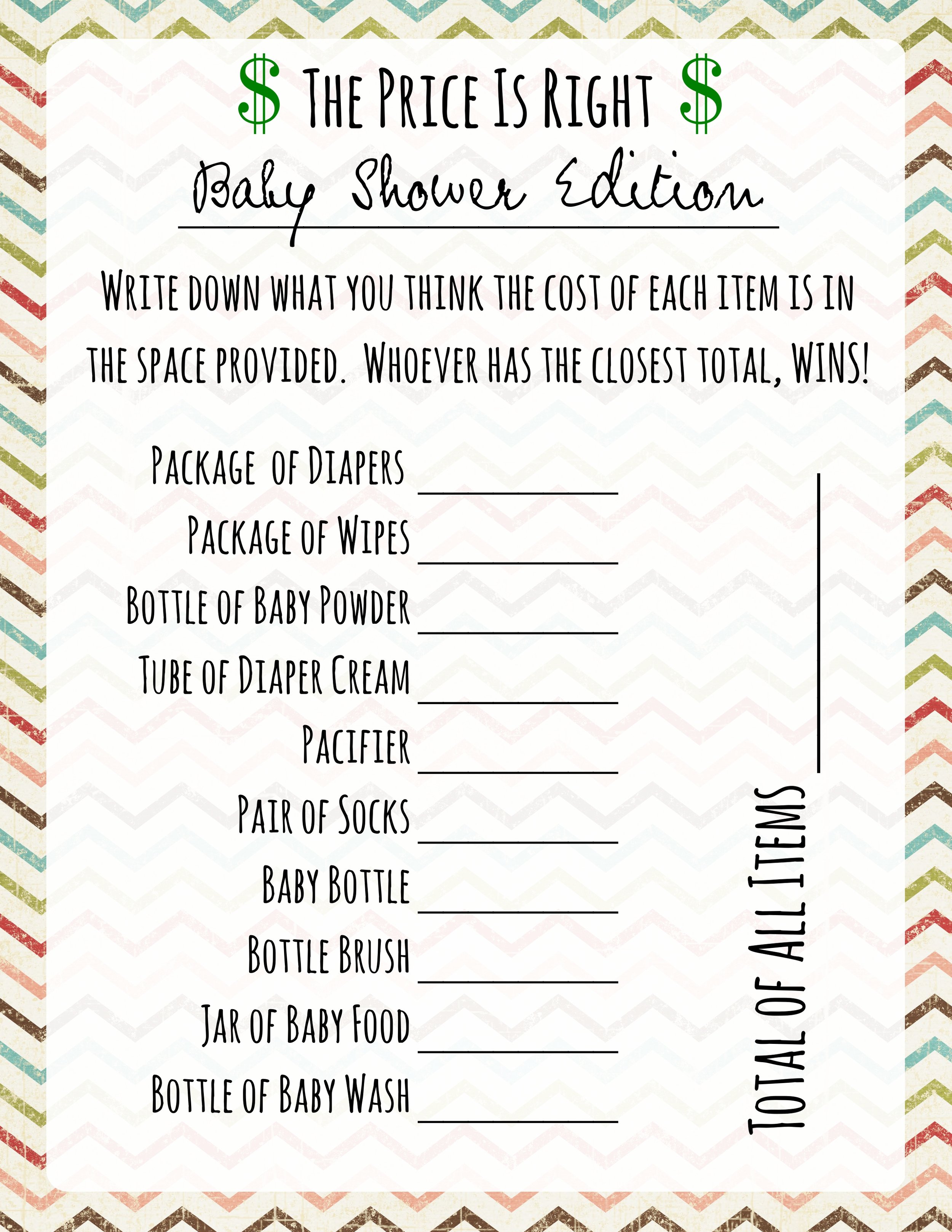 free baby shower games printable worksheet