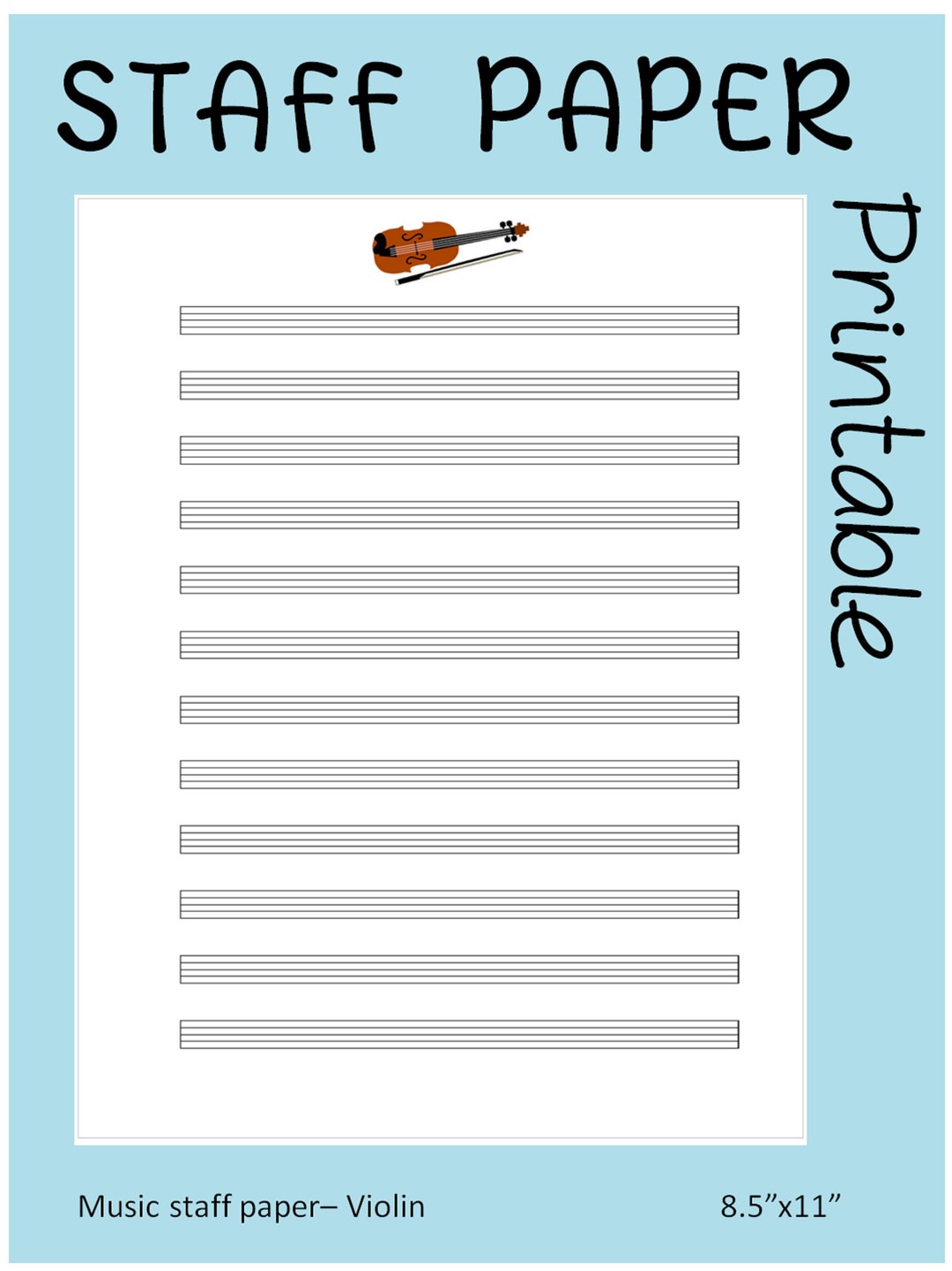 free blank printable sheet music for violin