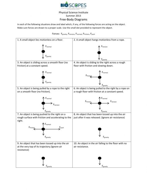 free body diagram practice worksheet