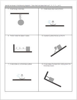 free body diagram worksheet with answers
