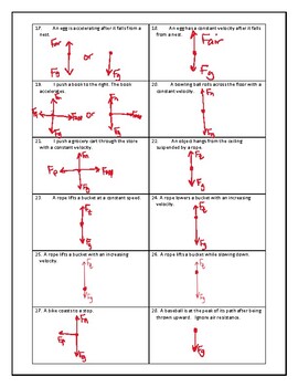 free body diagram worksheet with answers