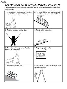 free body diagram worksheet with answers