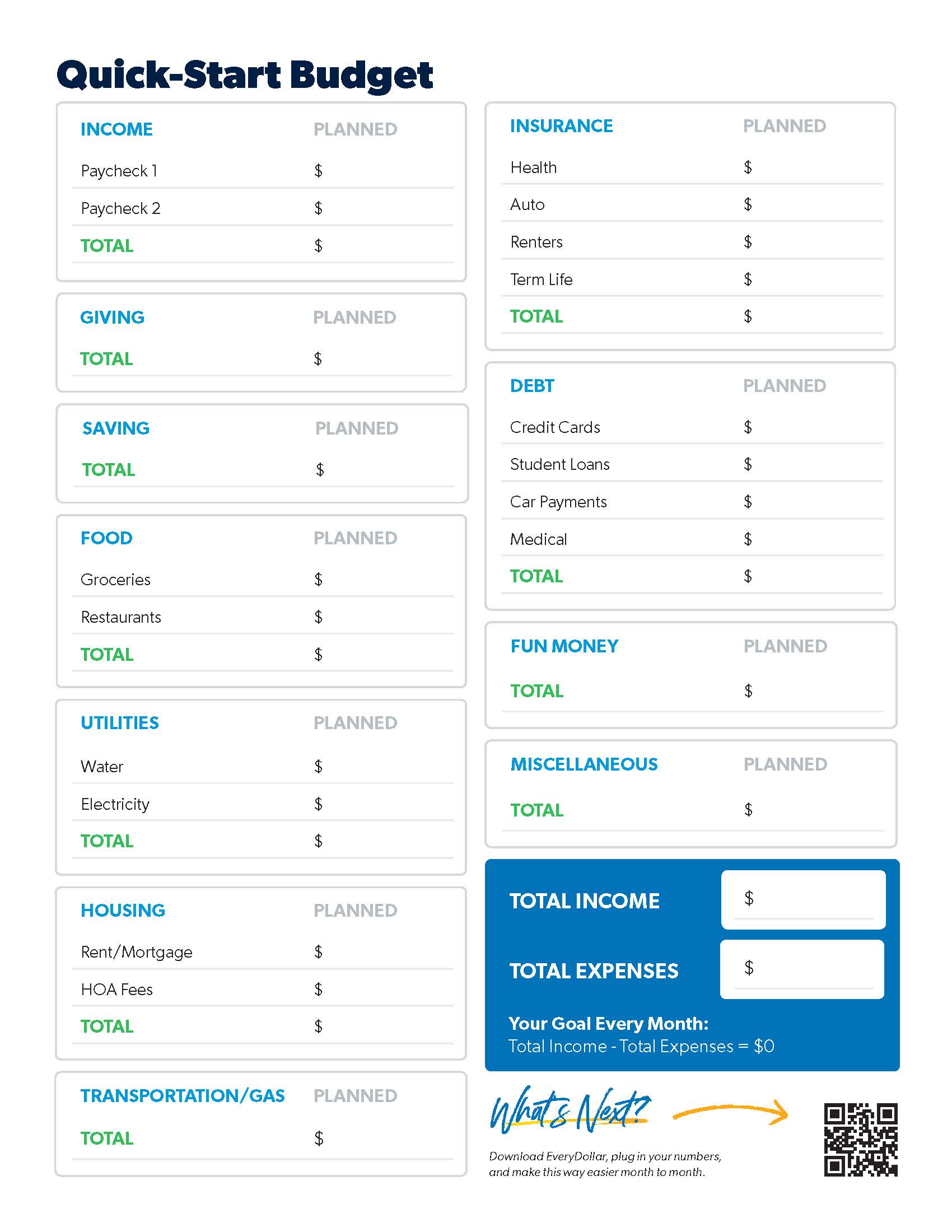 free budget worksheet dave ramsey