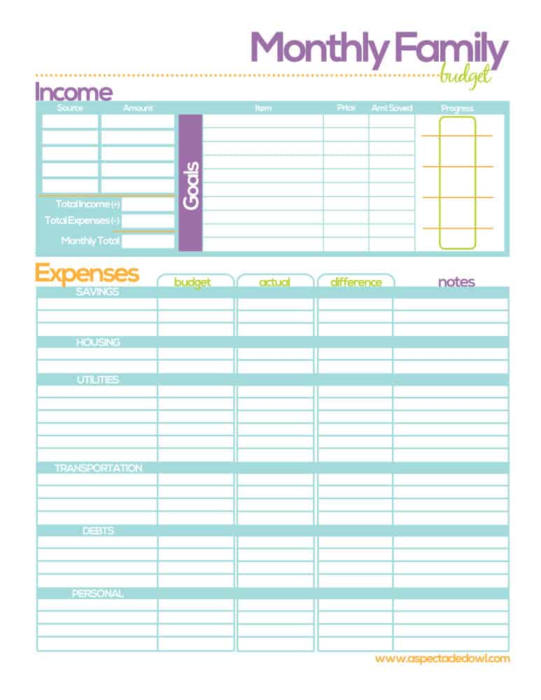 13 Gorgeous Free Printable Budget Templates to Rock Your Family ...