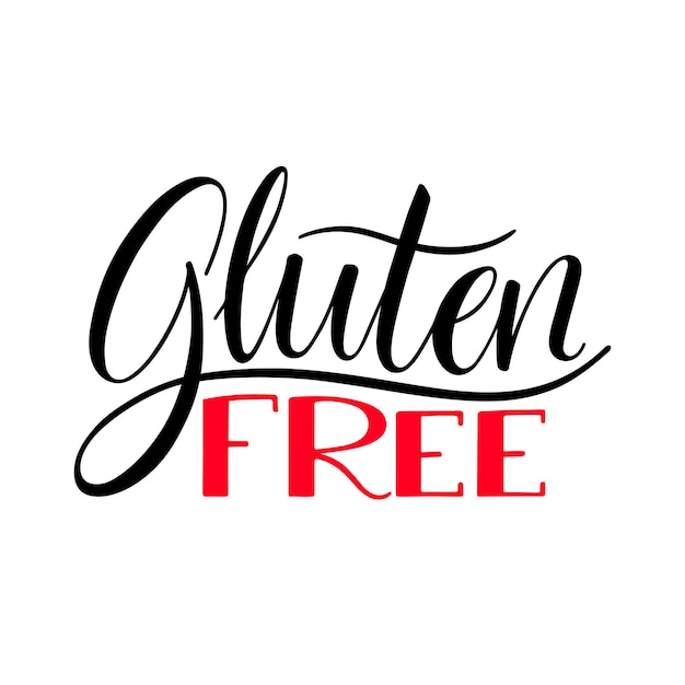 Premium Vector | Gluten free calligraphy. hand drawn label. gluten ...