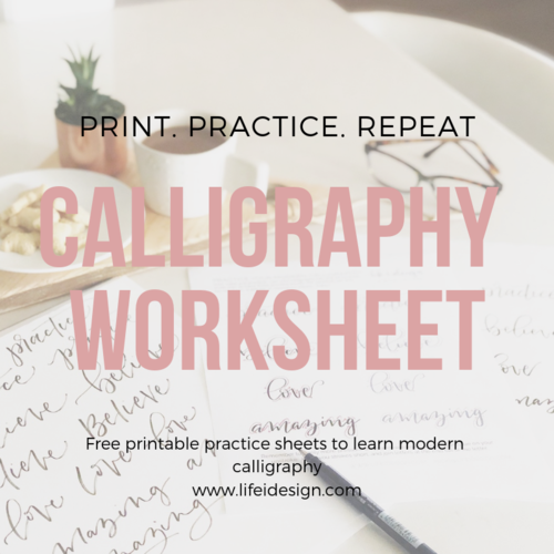 Free Calligraphy Worksheet to help you practice more — Nicki ...