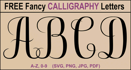 Calligraphy Alphabet - Printable A-Z Cursive Capital Letters - DIY ...