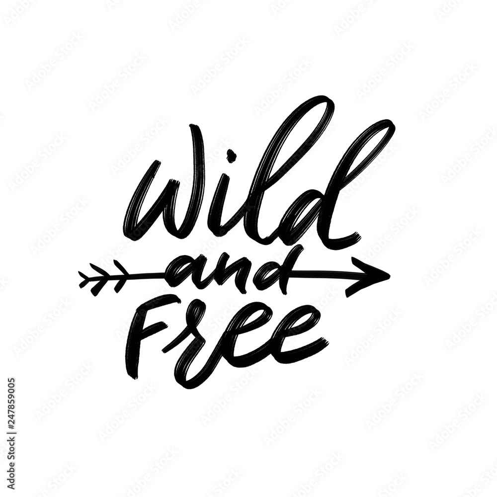 Wild and free calligraphy, isolated on white background. Great for ...