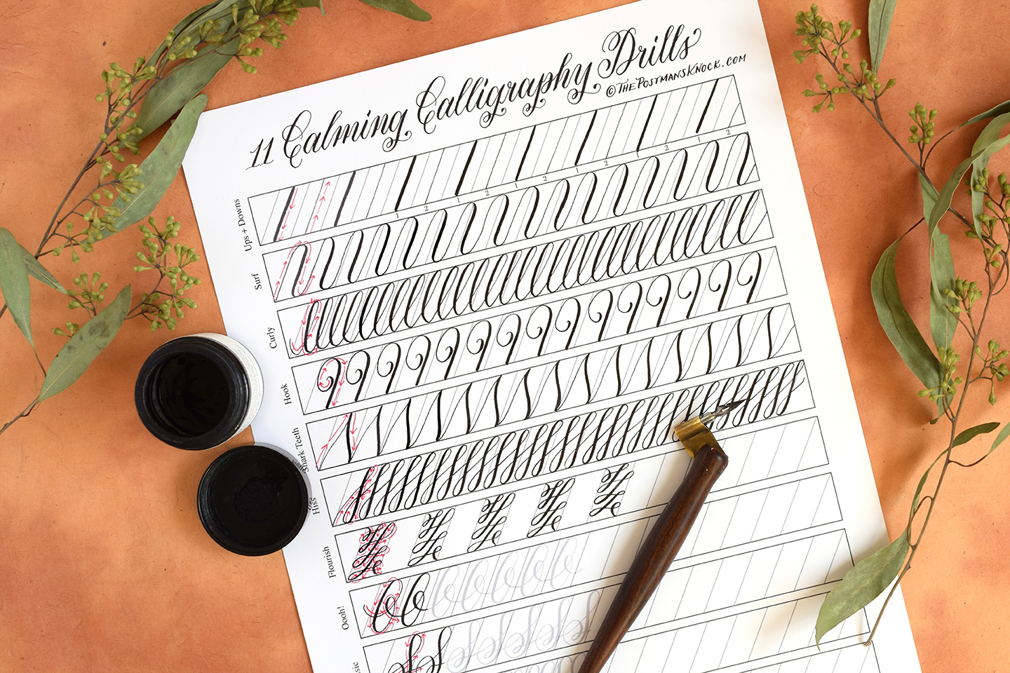 All of TPKs Free Calligraphy Practice Worksheets: A Master List ...