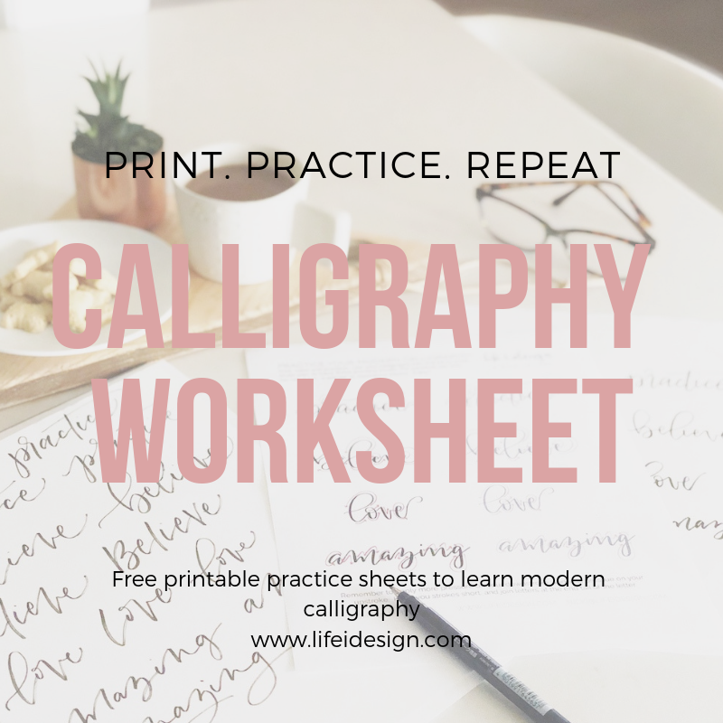 free calligraphy worksheet printable