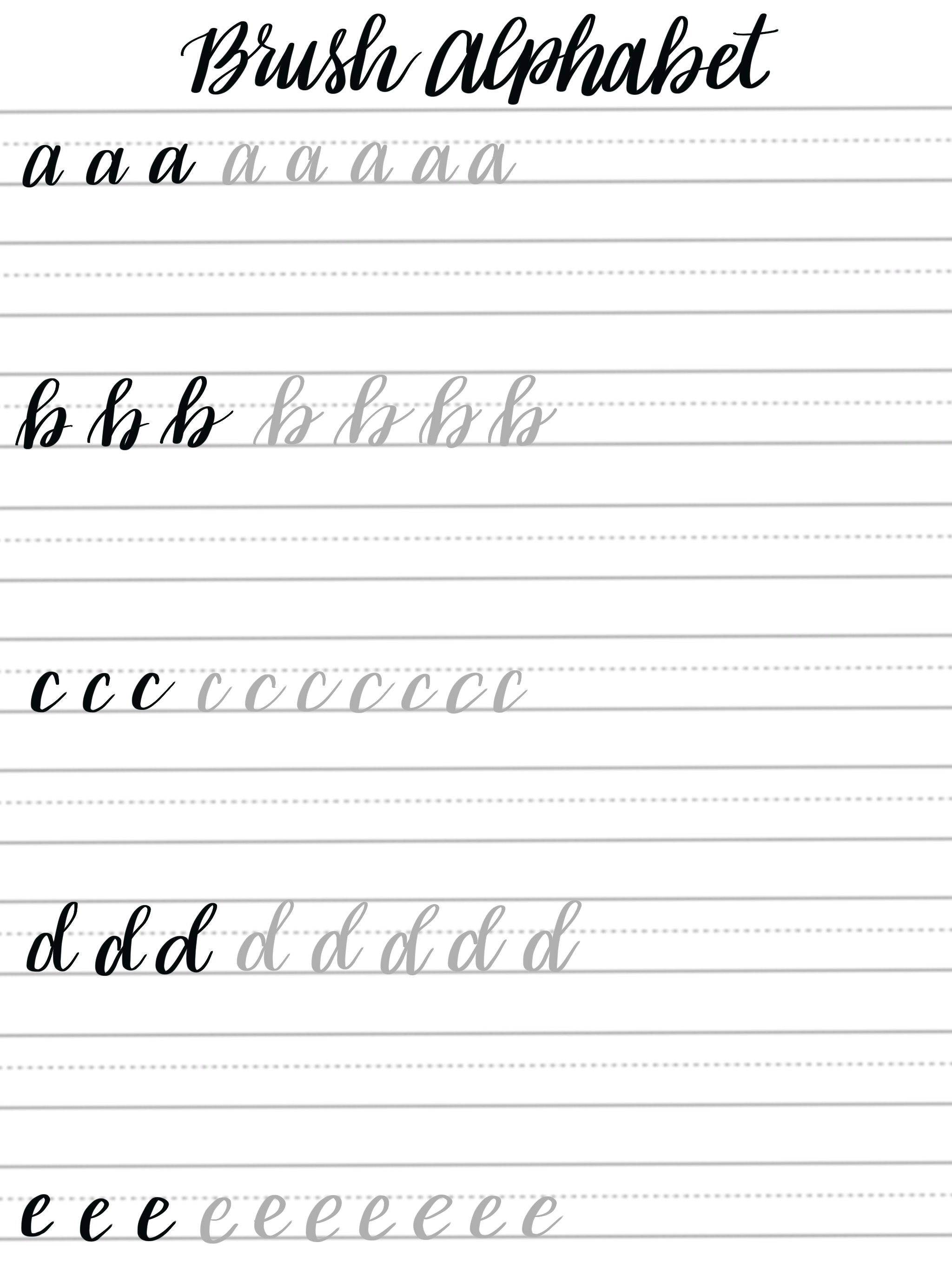 free calligraphy worksheet printable