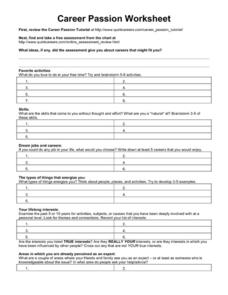free career planning worksheet
