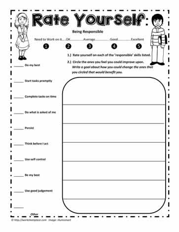 Responsibility Rating Scale Worksheets