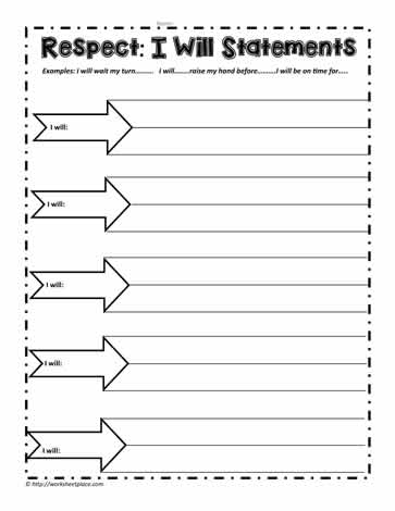 free character education worksheet