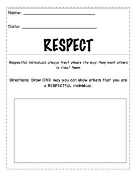 free character education worksheet