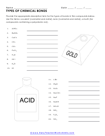Chemistry Worksheets