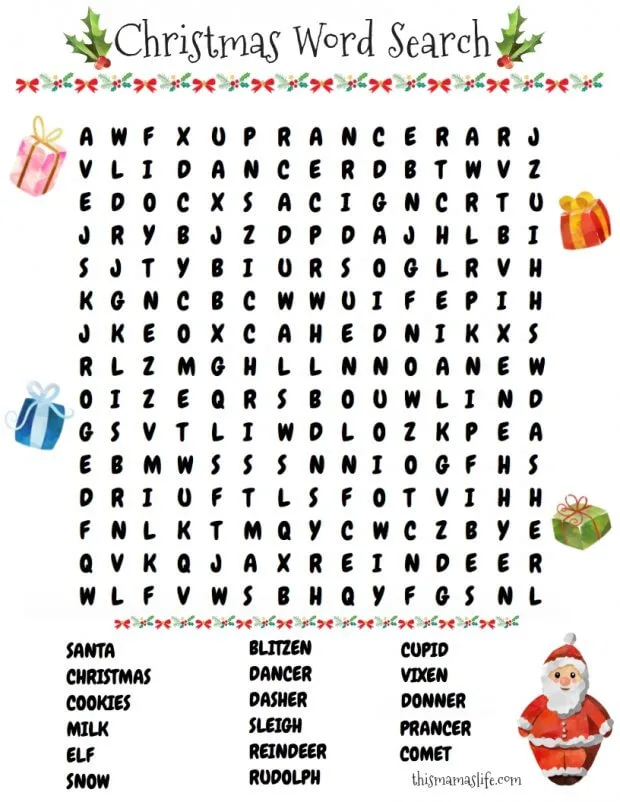 free christmas activity pages