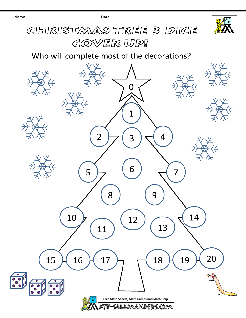 free christmas math worksheet 4th grade