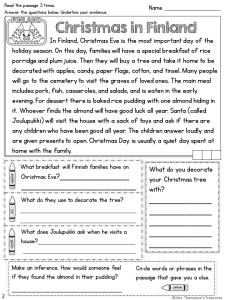 Christmas Around the World - Finland - Mrs. Thompsons Treasures