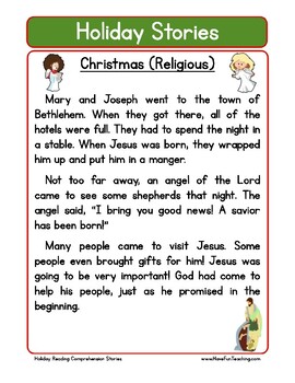 free christmas reading comprehension worksheet