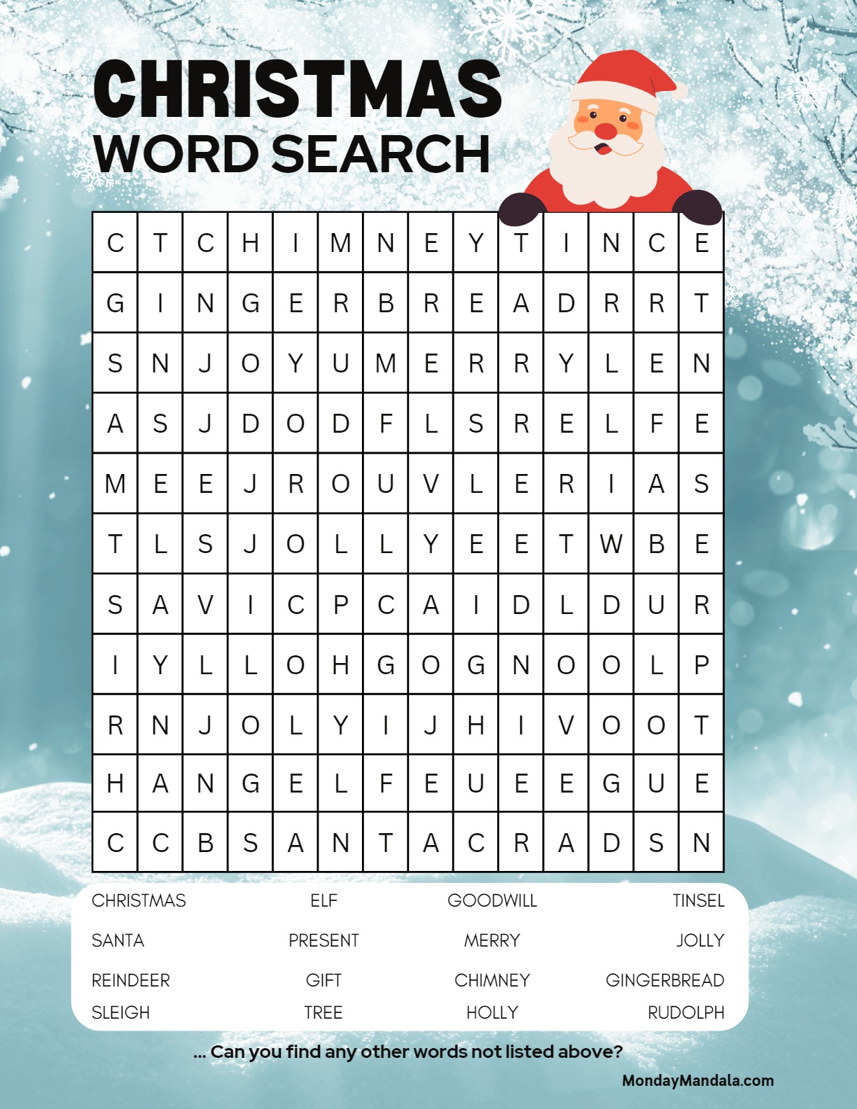 18 Christmas Word Searches Free PDF Printables Worksheets Library