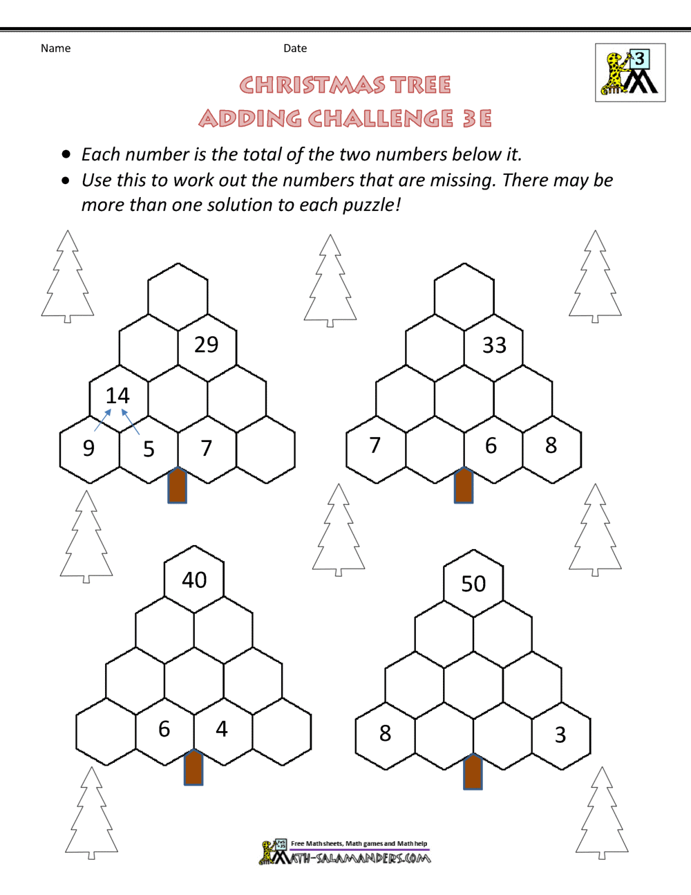 free christmas worksheet for 3rd grade