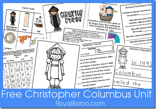 free christopher columbus worksheet