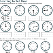 FREE Printable Clock Worksheets - The Art Kit