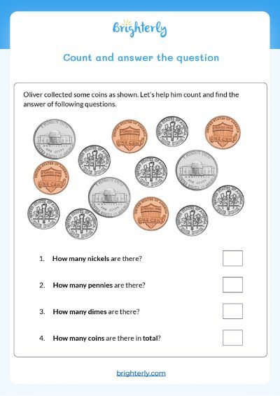 Free Counting Coins Worksheets for Kids [PDFs] Brighterly.com