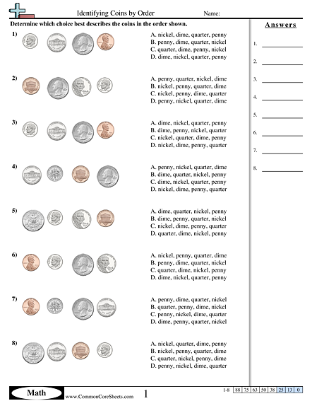 free coin worksheet