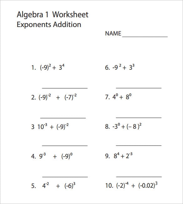 8+ College Algebra Worksheet Templates - DOC, PDF