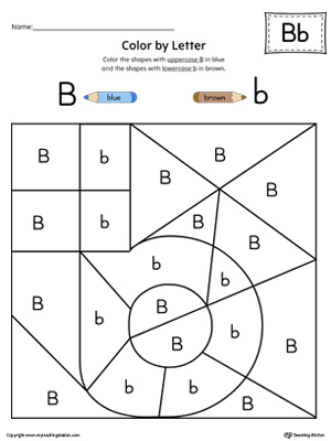 FREE* Lowercase Letter B Color-by-Letter Worksheet ...
