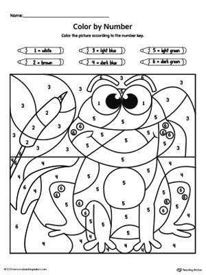 FREE* Color by Number Frog | MyTeachingStation.com