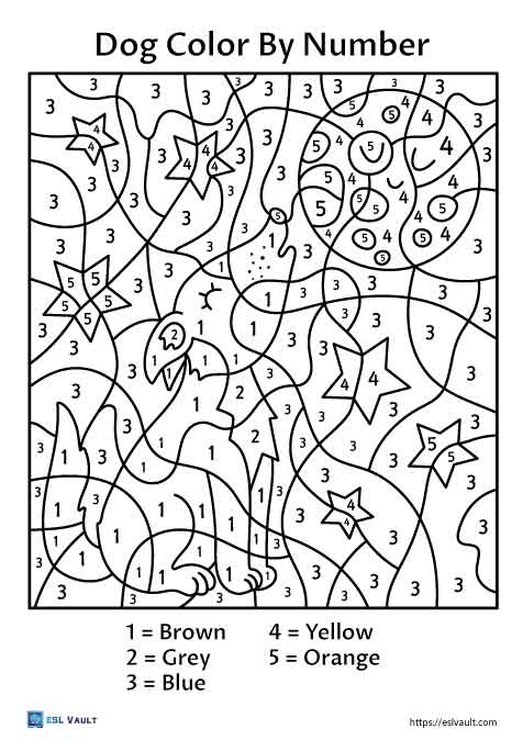 29 free PDF color by number printables - ESL Vault