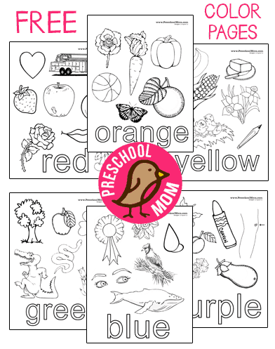 Free Color Words Coloring Pages - Preschool Mom - Worksheets Library
