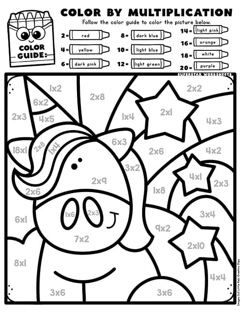 Color By Number Printables -Worksheets Library