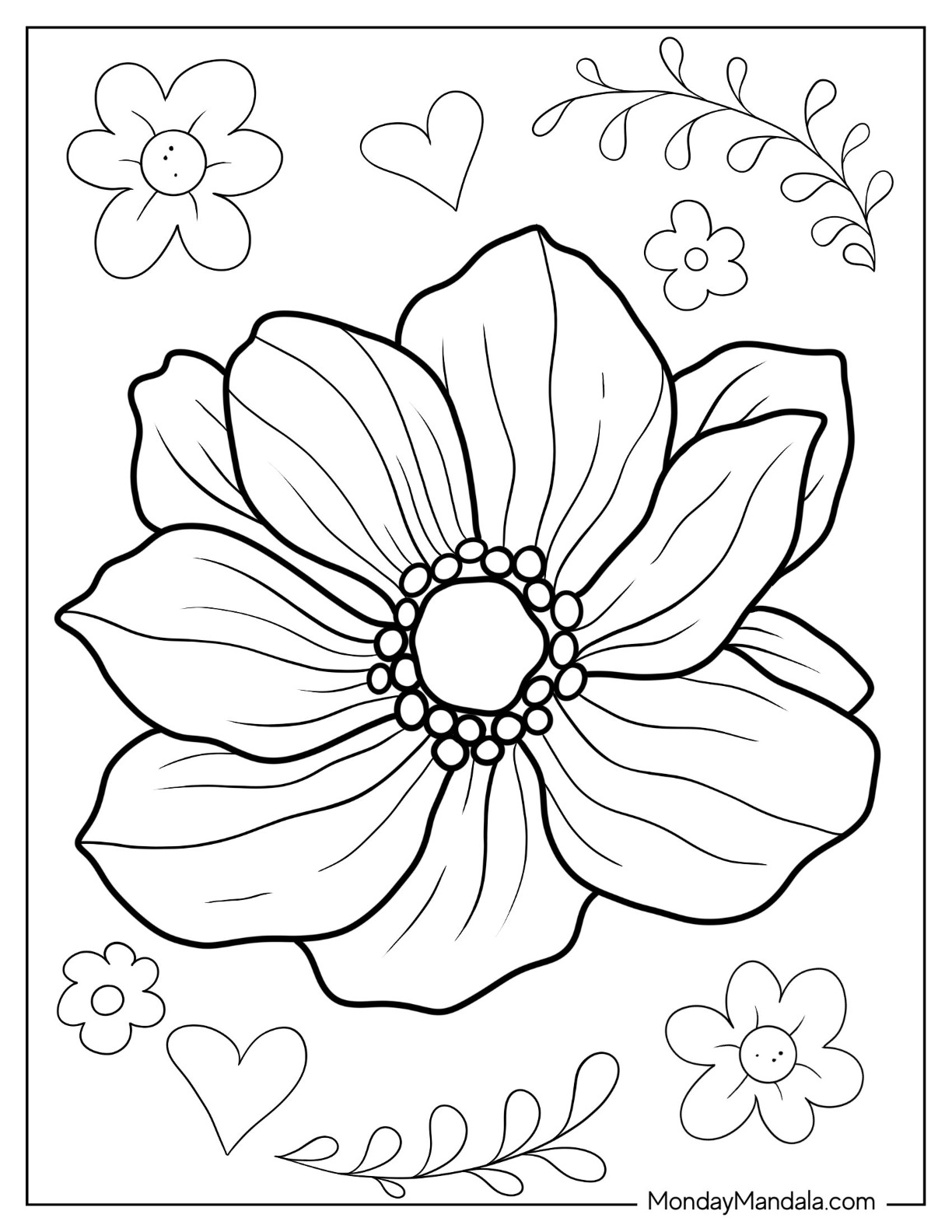 75 Flower Coloring Pages Free Printable Sheets Worksheets Library