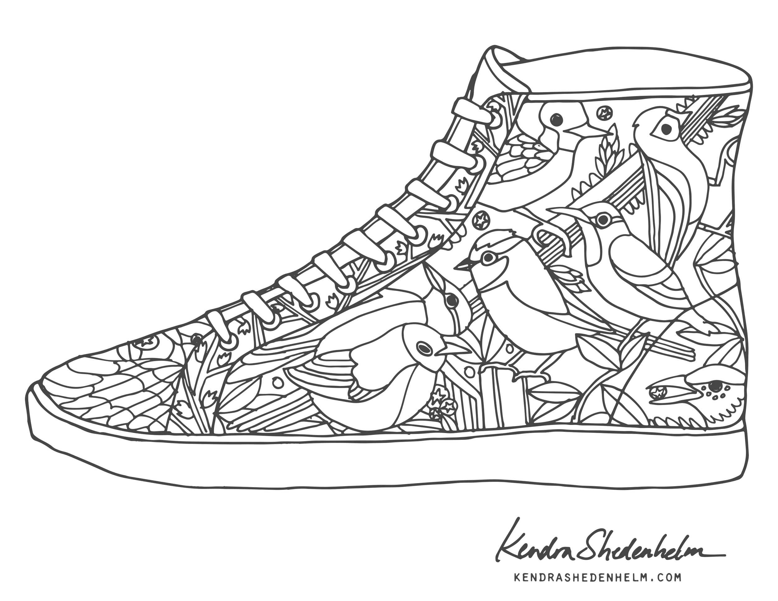 Birds, doodles, shoes and FREE coloring pages! — Kendra Shedenhelm